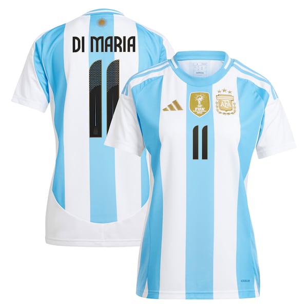 Angel Di Maria Argentina National Team adidas Women's 2024 Home Replica Jersey - White