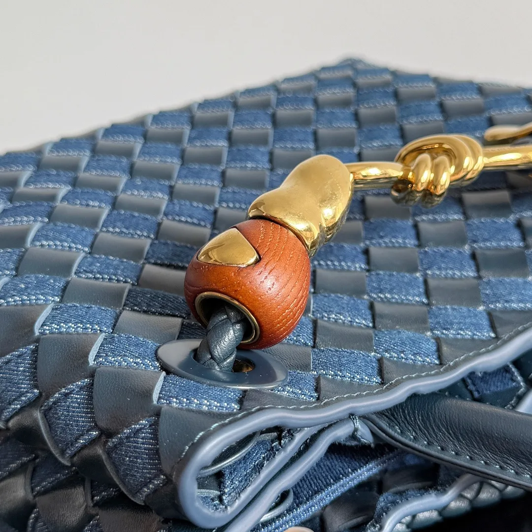 Bottega Veneta Andiamo Navy Intrecciato Woven Leather Top Handle Bag product photo from LabelPicks