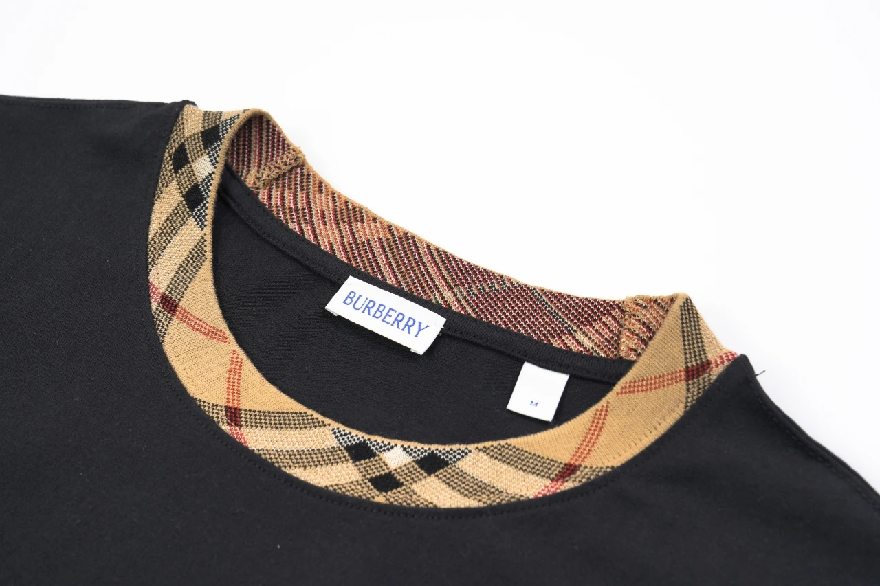 Burberry Black Check Collar Crewneck T-Shirt product photo from LabelPicks