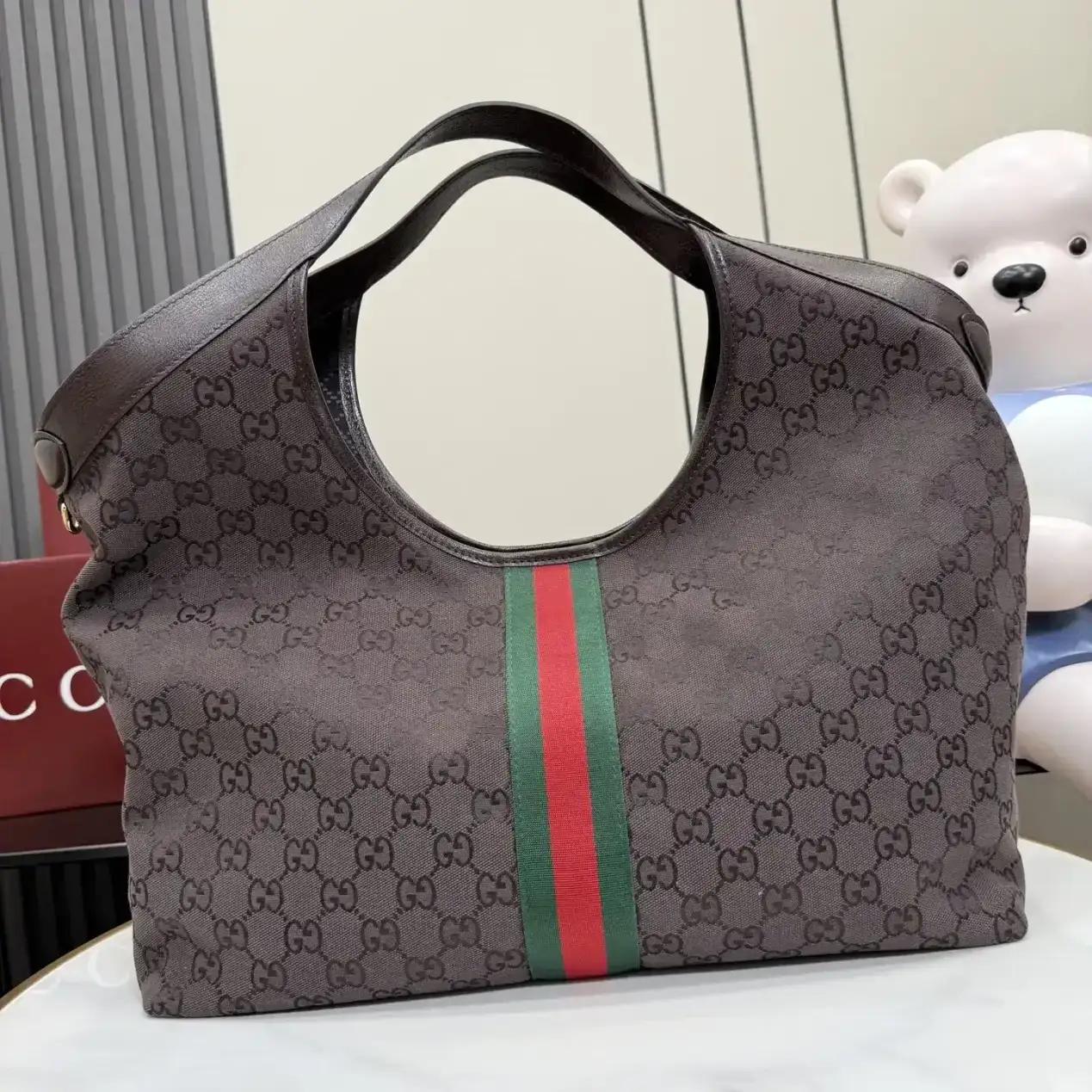 Gucci Brown GG Supreme Canvas Tote Bag product photo from LabelPicks