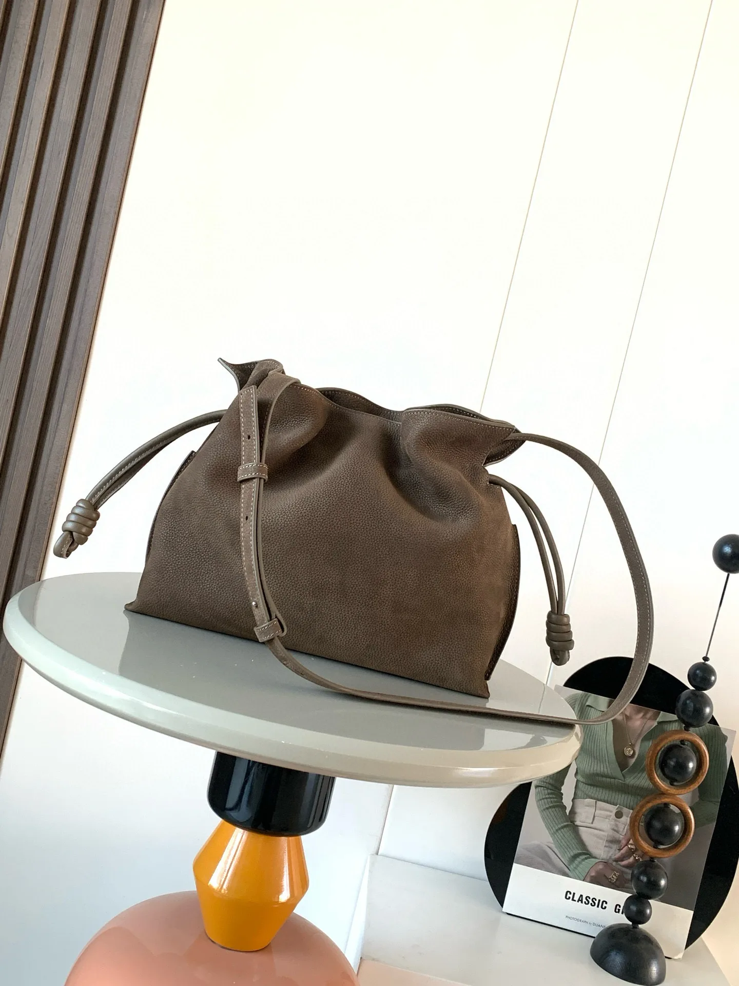 Loewe Grained Leather Flamenco Bucket Bag product photo from LabelPicks
