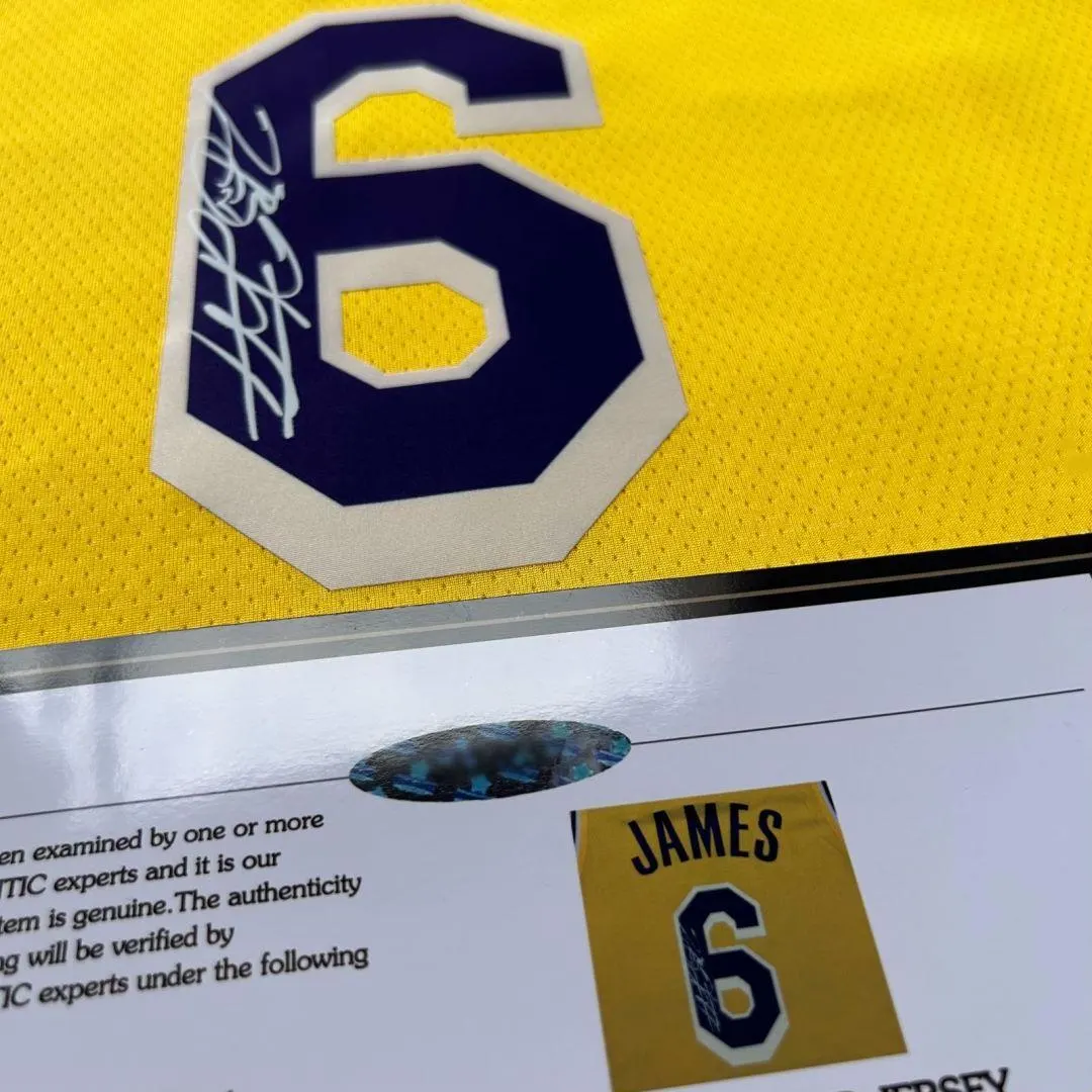 Lebron James SIGNED Signature LA Lakers Yellow Home Shirt/Jersey - COA 21/22
