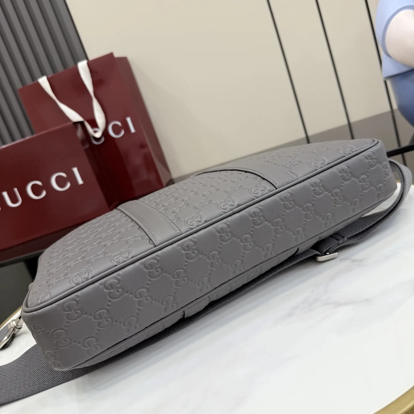 Gucci Grey Smooth Leather Tote Bag product photo from LabelPicks