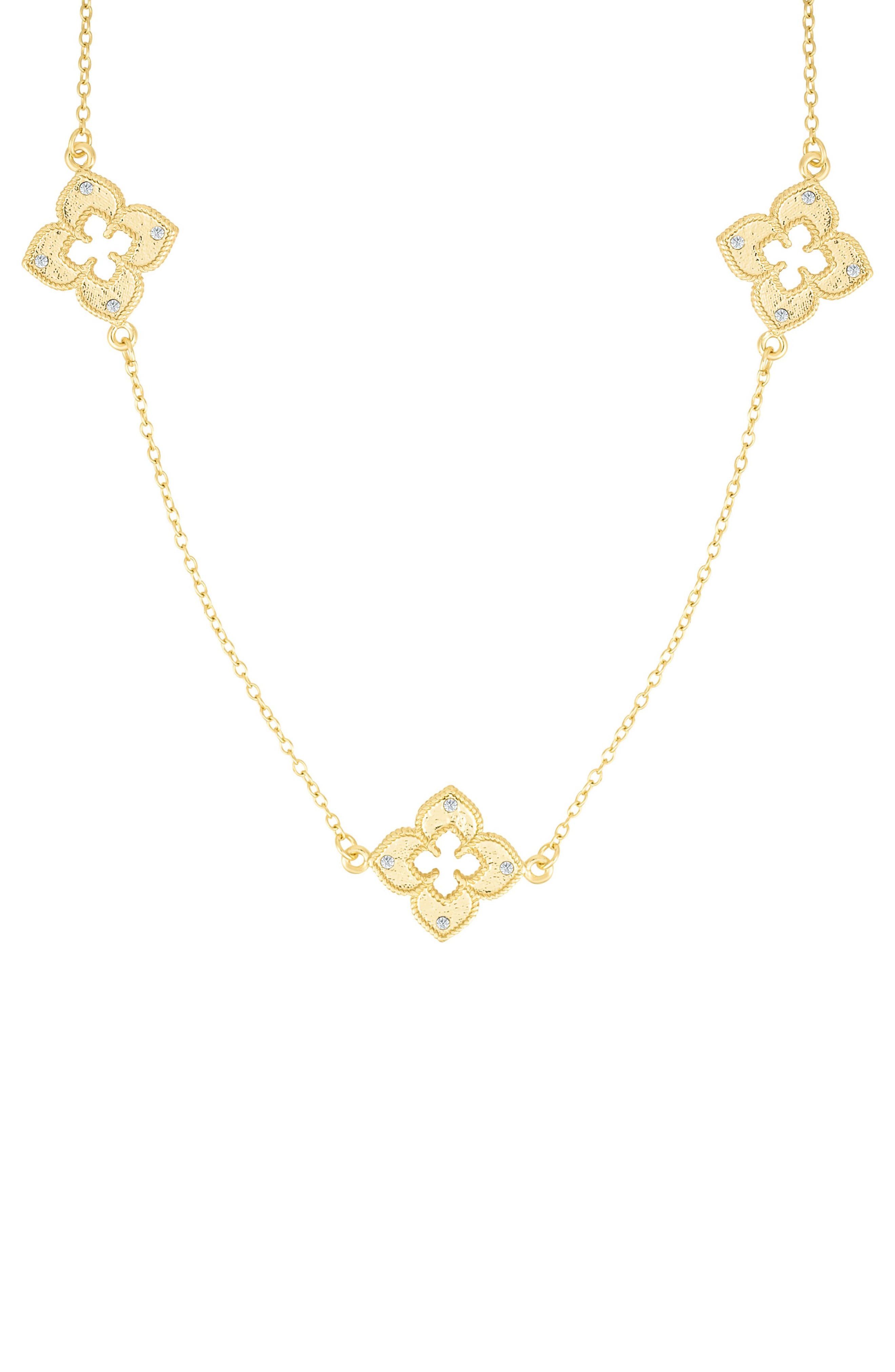 Adornia Set of 2 Assorted Clover Station Necklaces