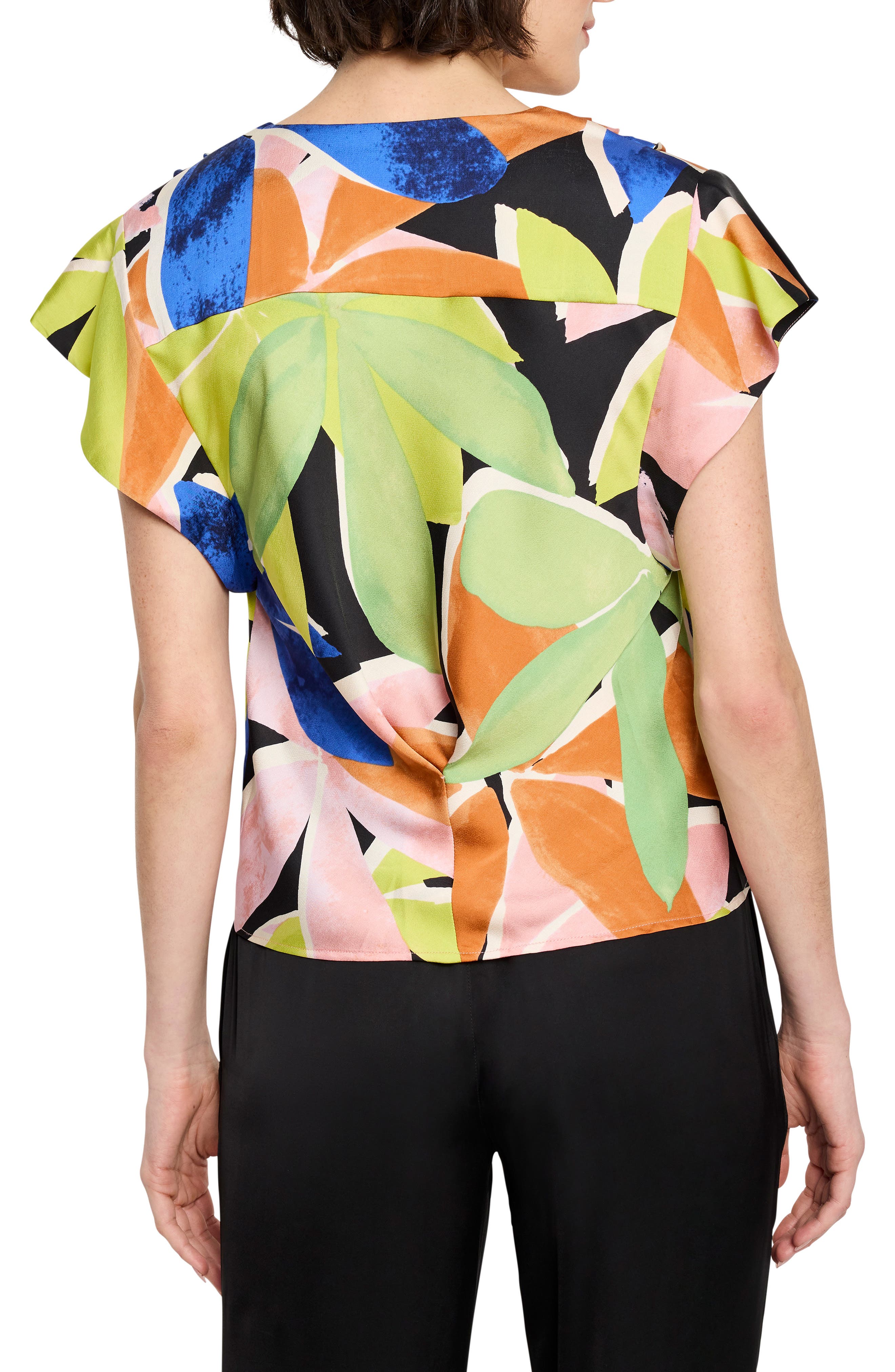 NIC+ZOE Mega Blooms Flutter Sleeve Top