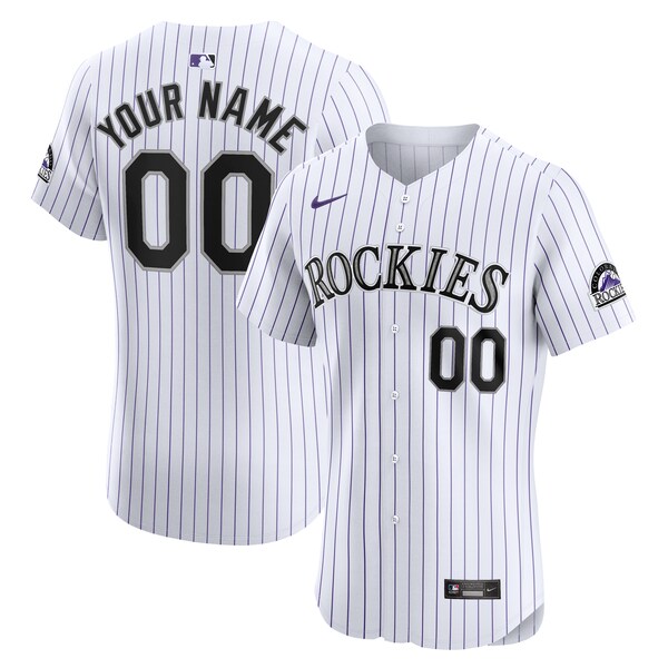 Colorado Rockies Nike Home Elite Custom Jersey - White