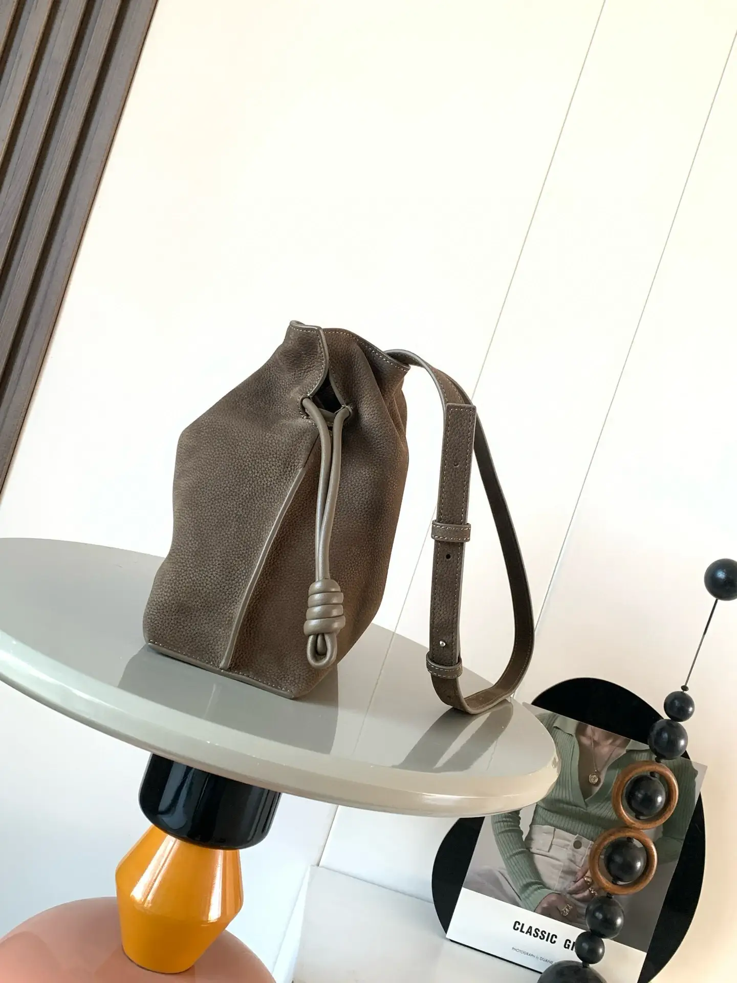 Loewe Grained Leather Flamenco Bucket Bag product photo from LabelPicks
