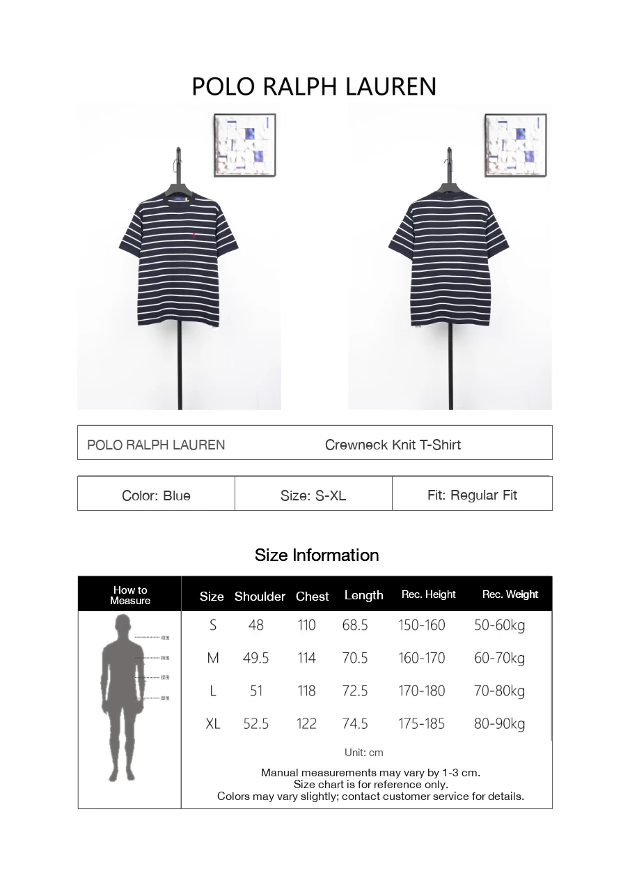 Ralph Lauren Navy Stripe Pony Embroidered Knit T-Shirt product photo from LabelPicks