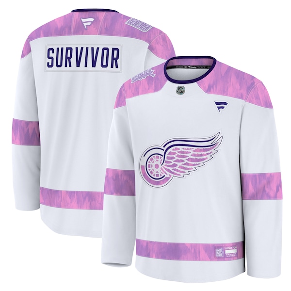 Detroit Red Wings  Hockey Fights Cancer Practice Jersey - White