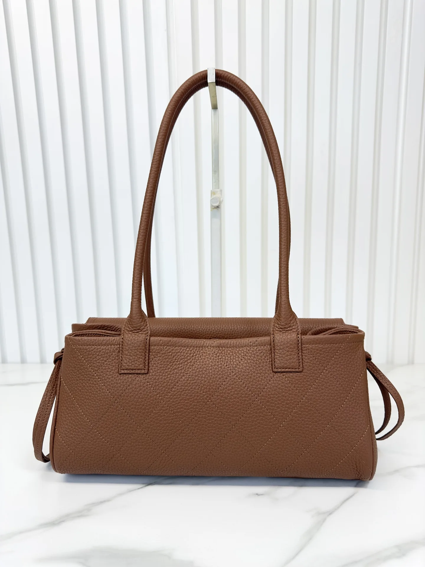 Chanel Brown Grained Leather Top Handle Bag product photo from LabelPicks