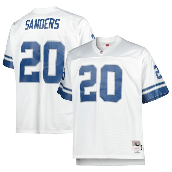Barry Sanders Detroit Lions Big & Tall 1996 Retired Player Replica Jersey - White/Blue