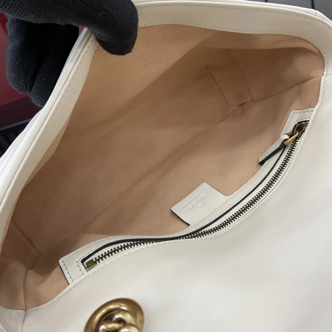 Gucci Marmont White GG Supreme Canvas Shoulder Bag product photo from LabelPicks