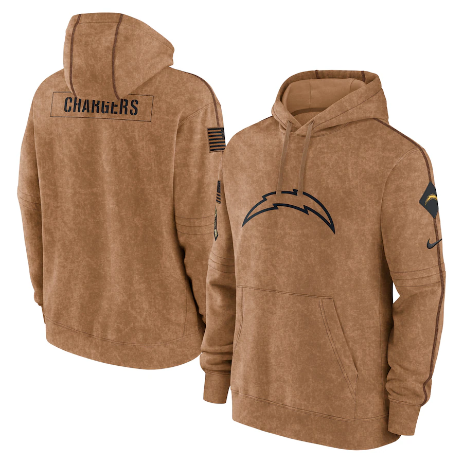 Los Angeles Chargers Men's Nike Brown 2023 Salute To Service Club Pullover Hoodie