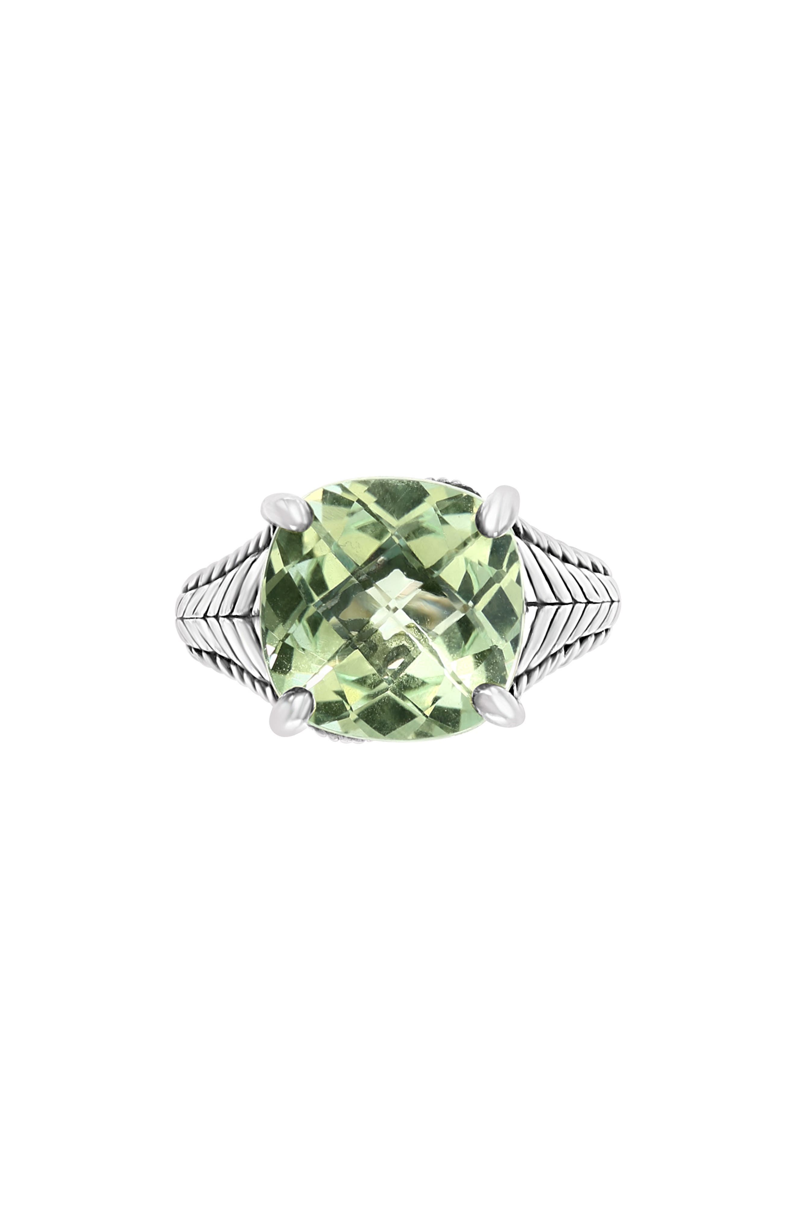 EFFY Sterling Silver Green Quartz Ring - Size 6