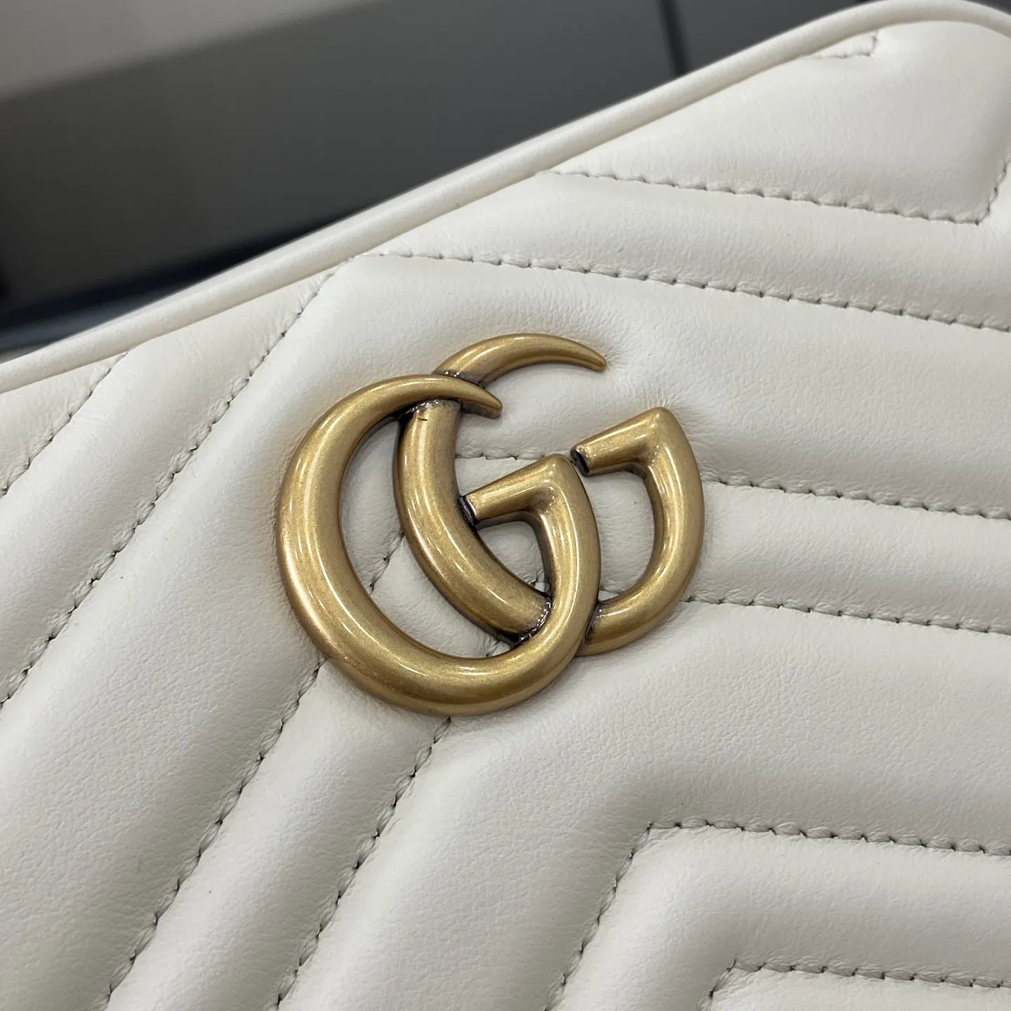 Gucci White Marmont GG Supreme Canvas Crossbody Bag product photo from LabelPicks