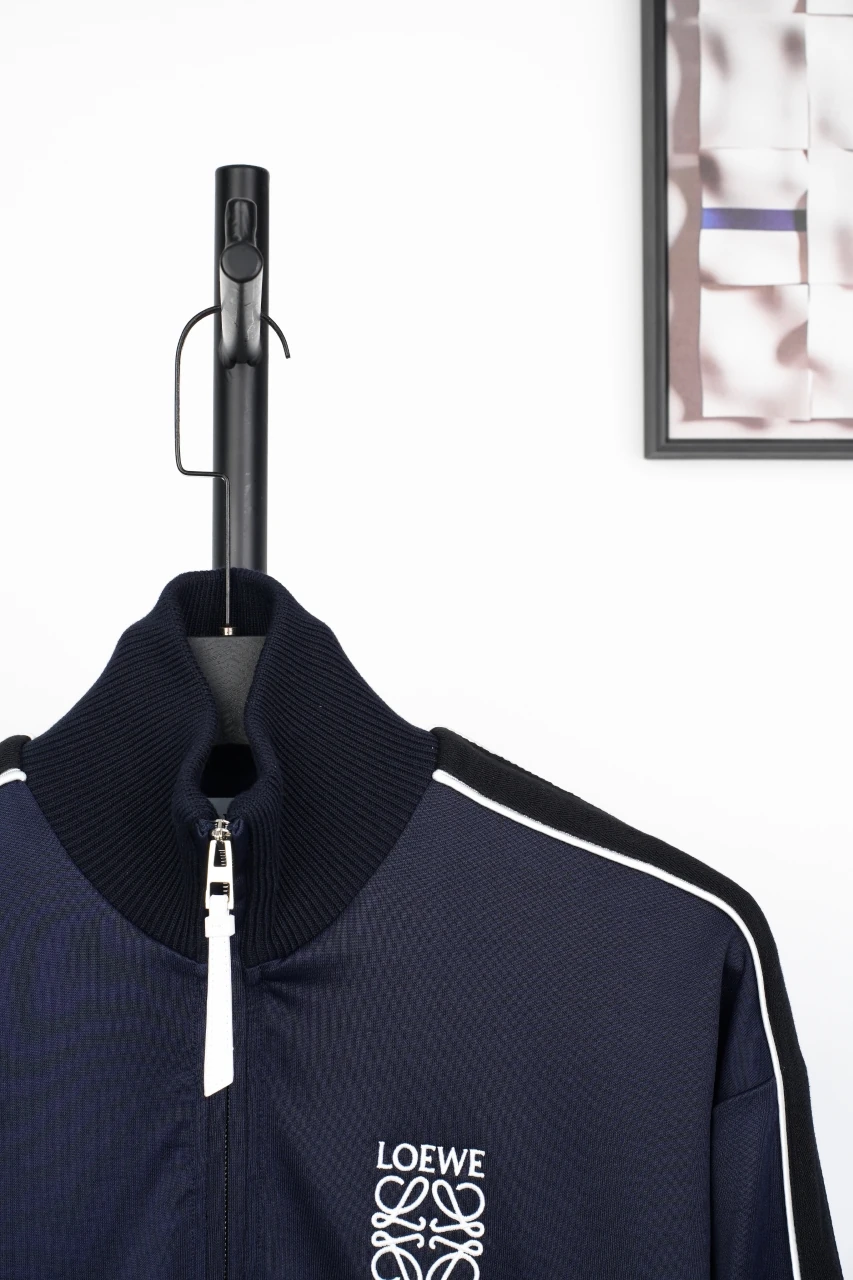 LOEWE Navy Anagram Embroidered Zip Track Jacket product photo from LabelPicks