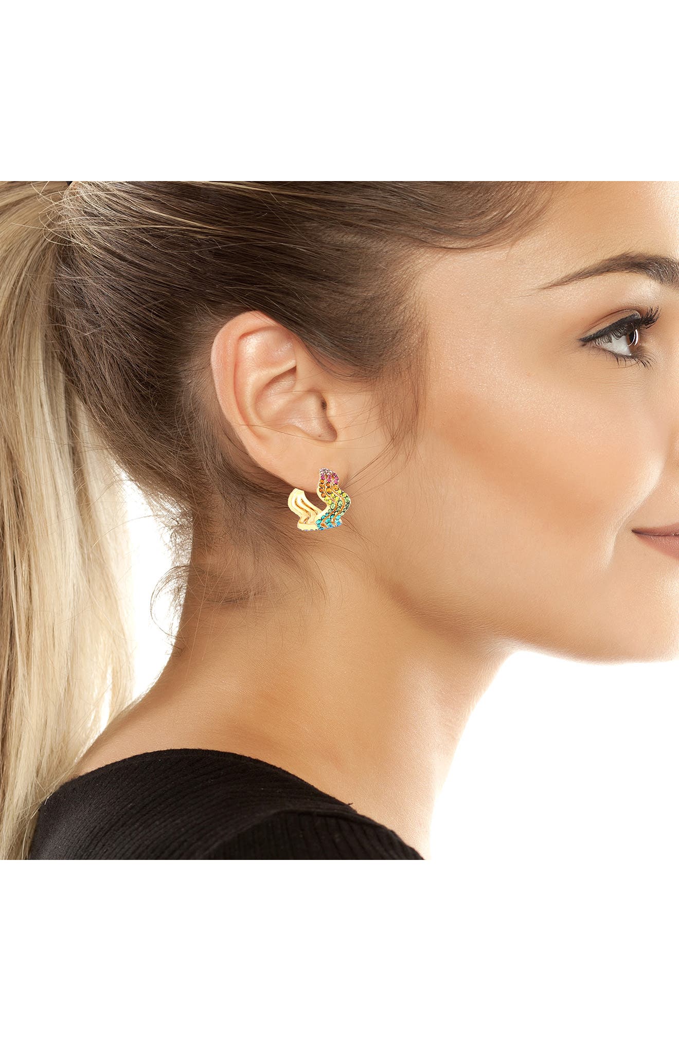 Kurt Geiger London Rainbow Wave Small Hoop Earrings