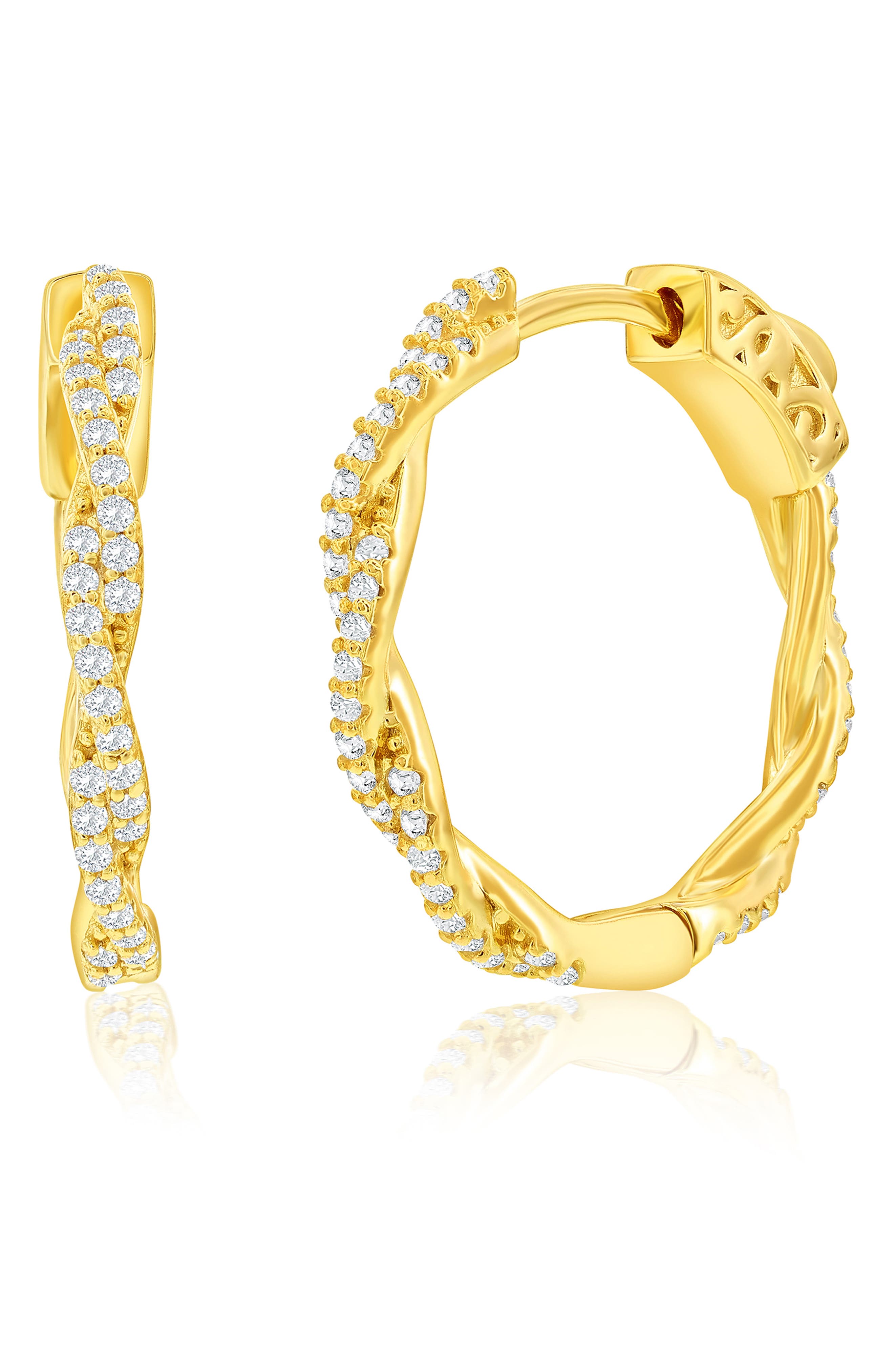 SIMONA Cubic Zirconia Twisted Hoop Earrings