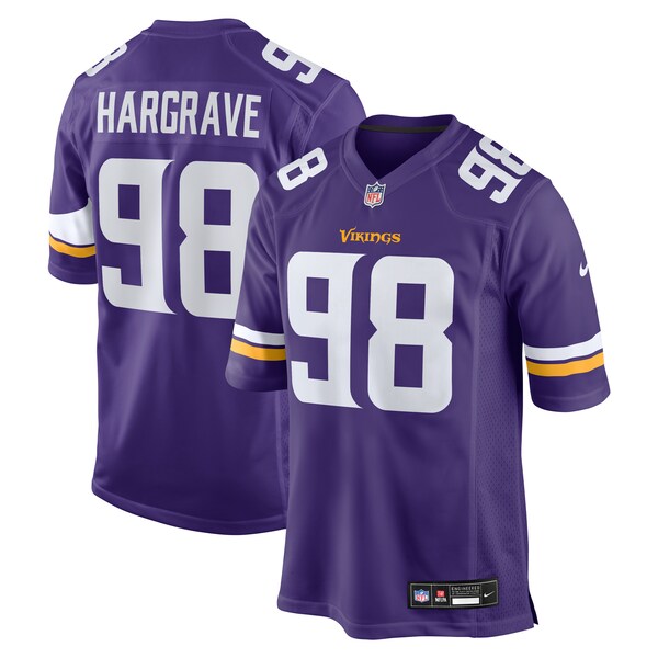 Javon Hargrave Minnesota Vikings Nike Team Game Jersey -  Purple