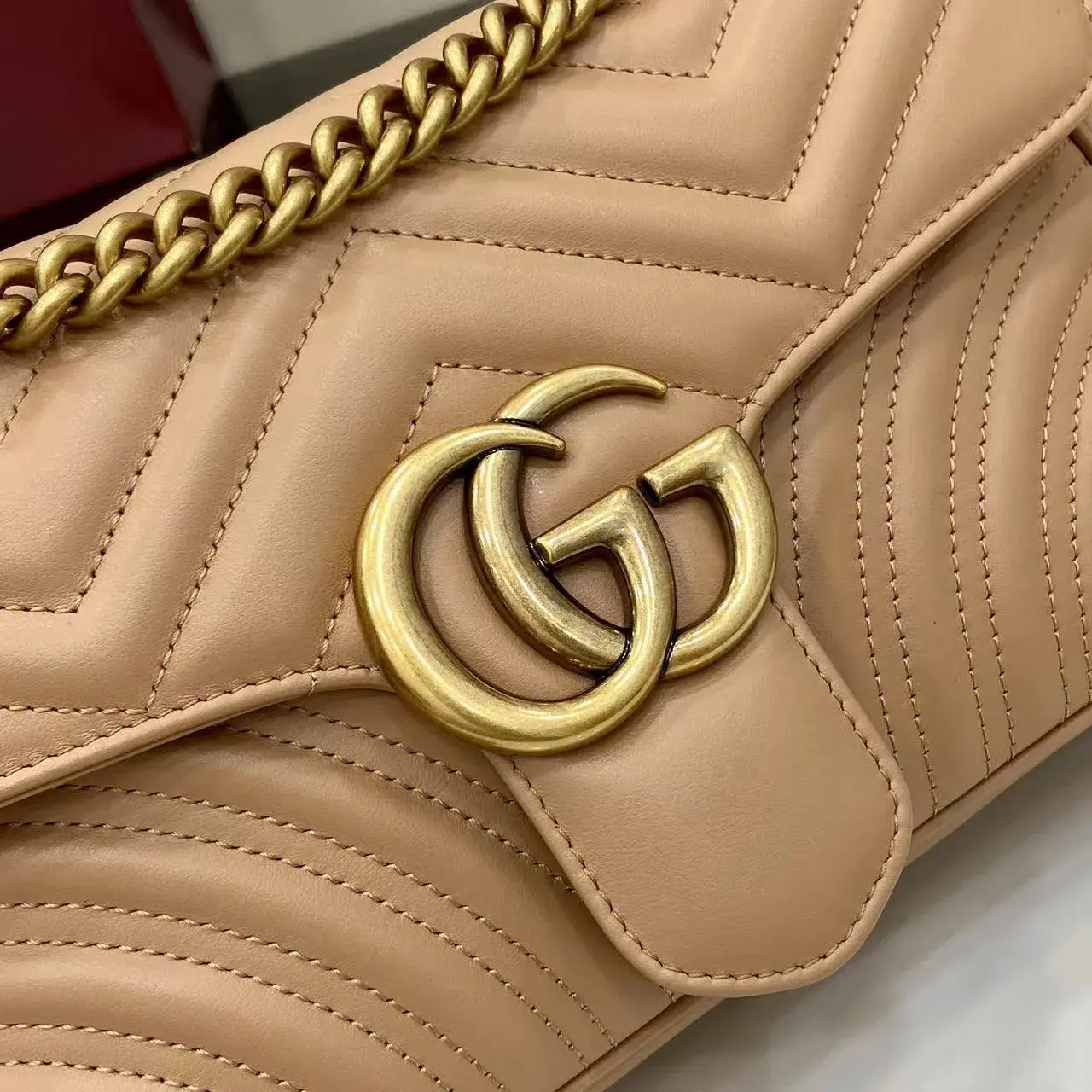Gucci Marmont Beige GG Supreme Canvas Shoulder Bag product photo from LabelPicks