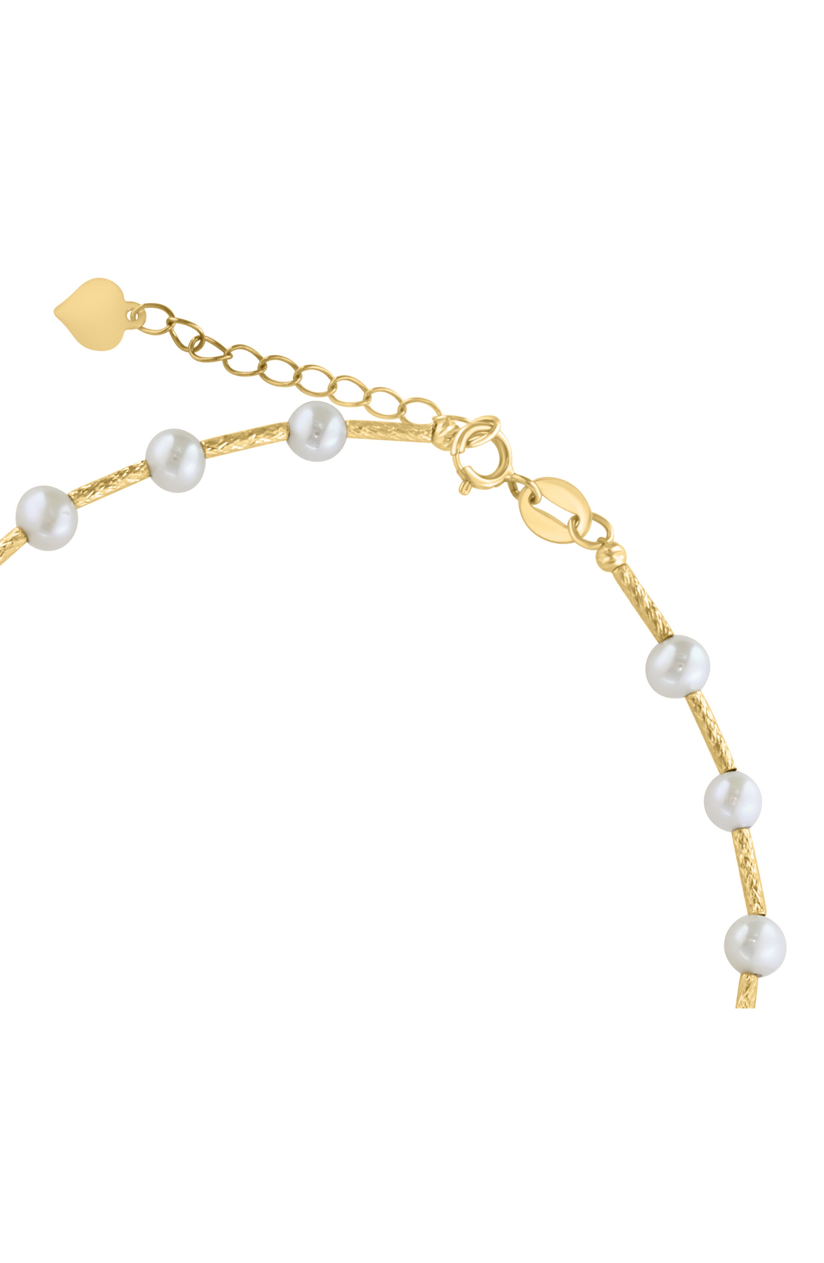EFFY 14K Gold 4mm Freshwater Pearl Station Bracelet