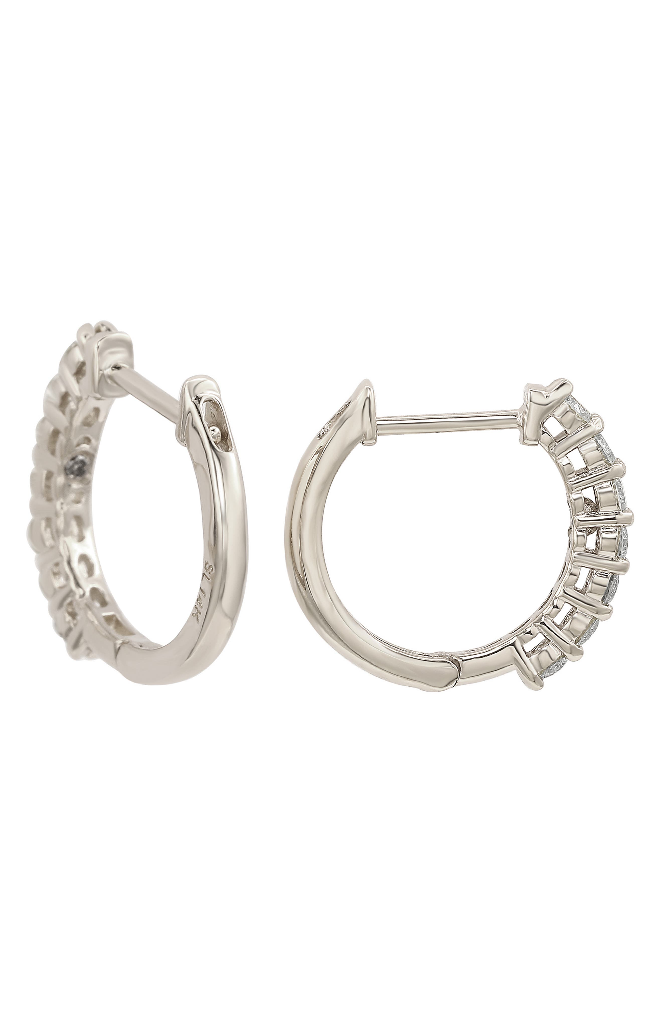 SUZY LEVIAN 14K Gold Diamond Huggie Hoop Earrings - 1.0ct.