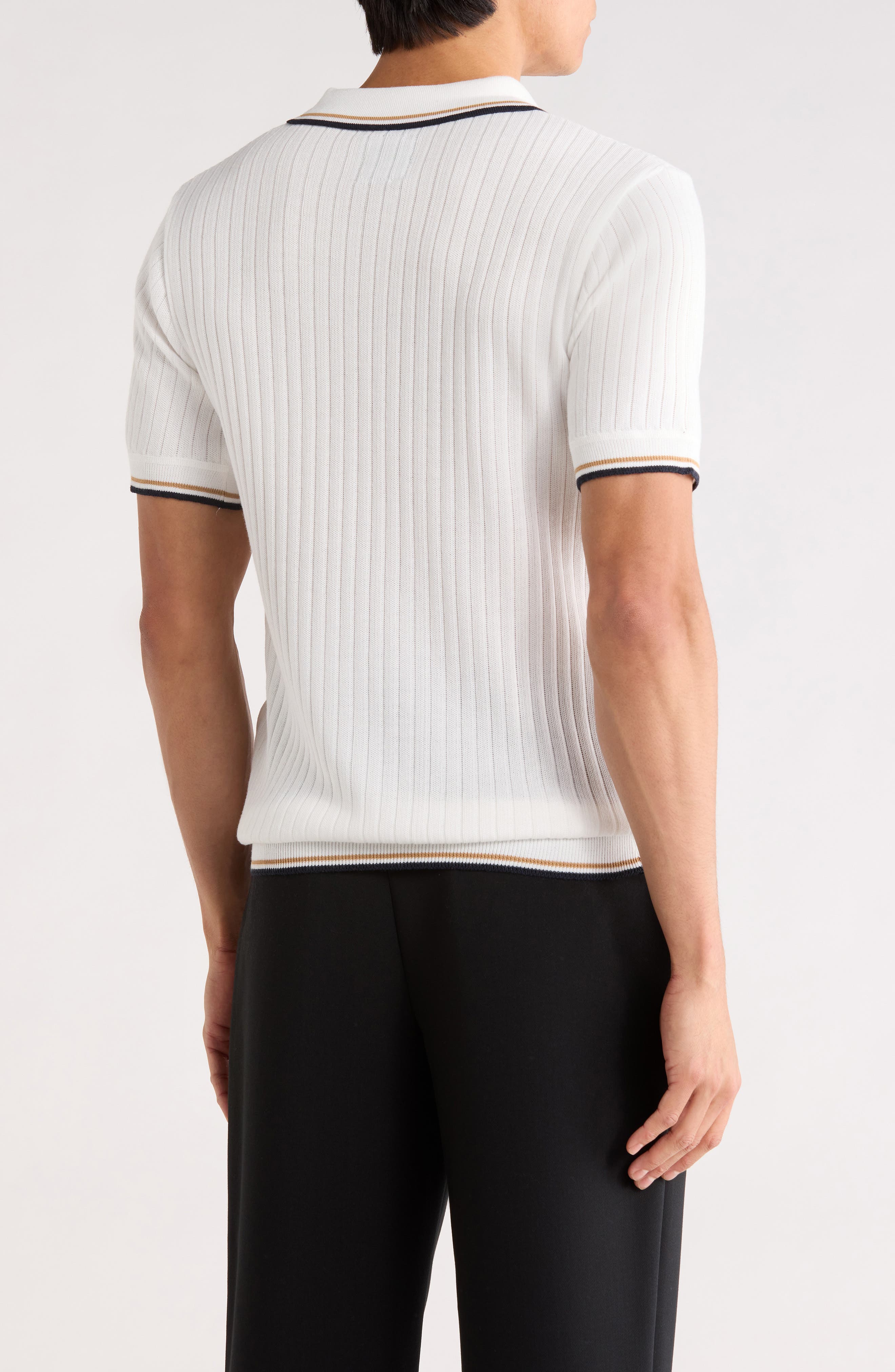 TOM BAINE Knit Polo Sweater