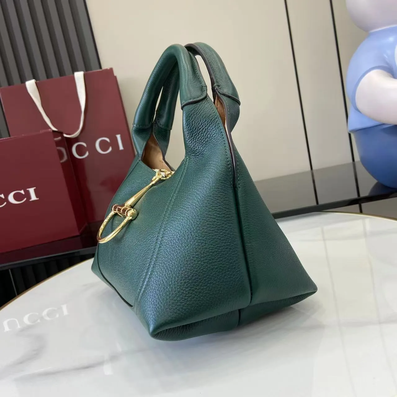Gucci Green Grained Leather Shoulder Bag product photo from LabelPicks
