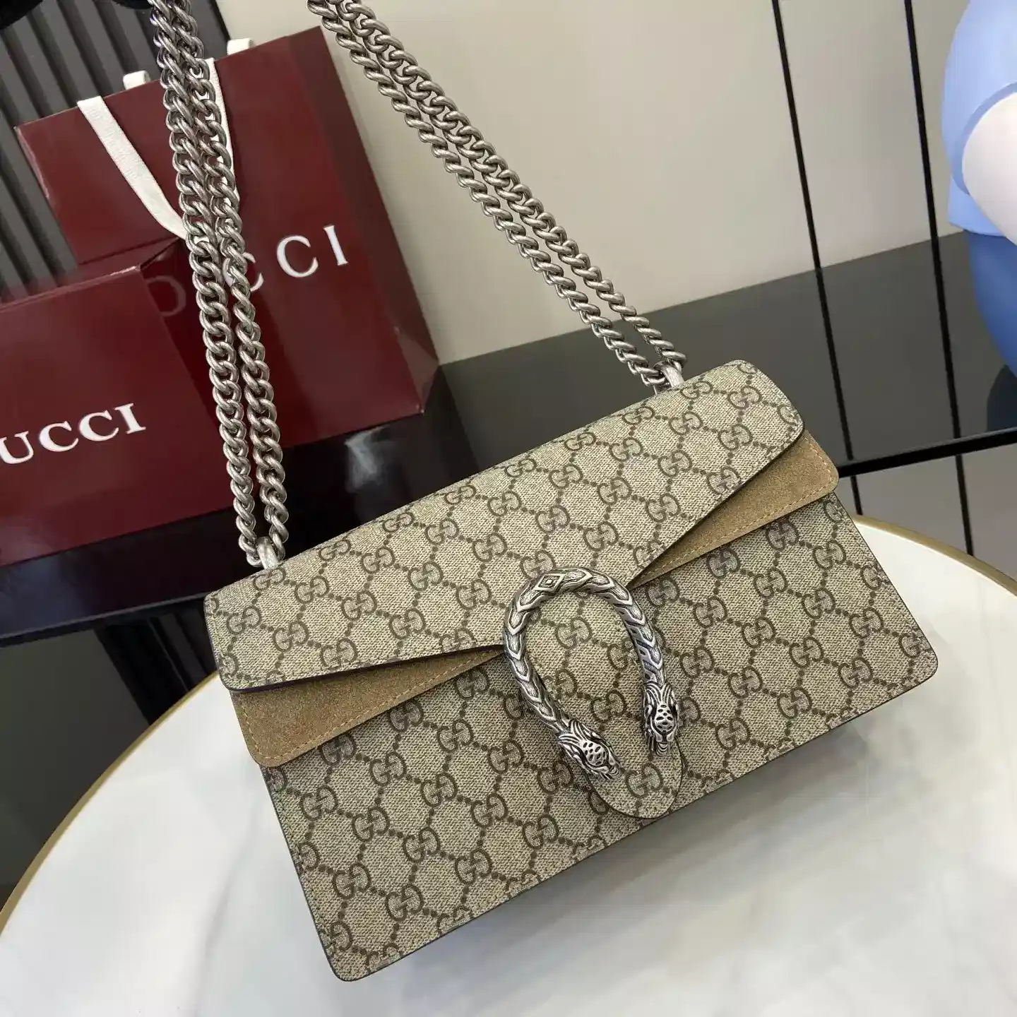 Gucci Canvas and Suede Shoulder Bag product photo from LabelPicks