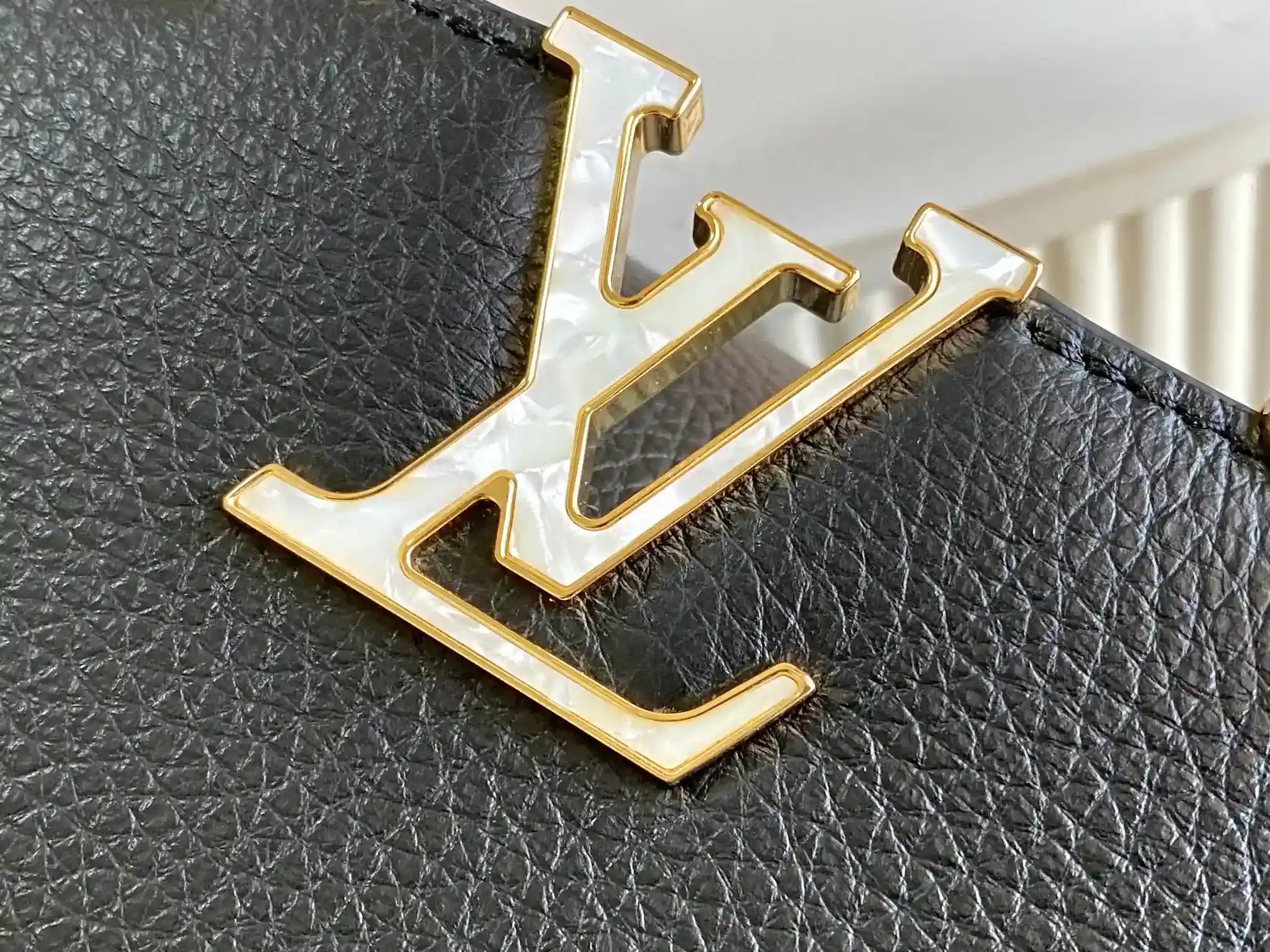 Louis Vuitton Capucines Black Grained Leather Crossbody Bag product photo from LabelPicks