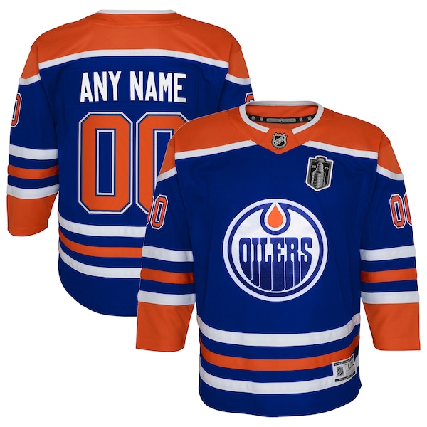 Edmonton Oilers Youth 2025 Stanley Cup Final Home Premier Custom Jersey - Royal
