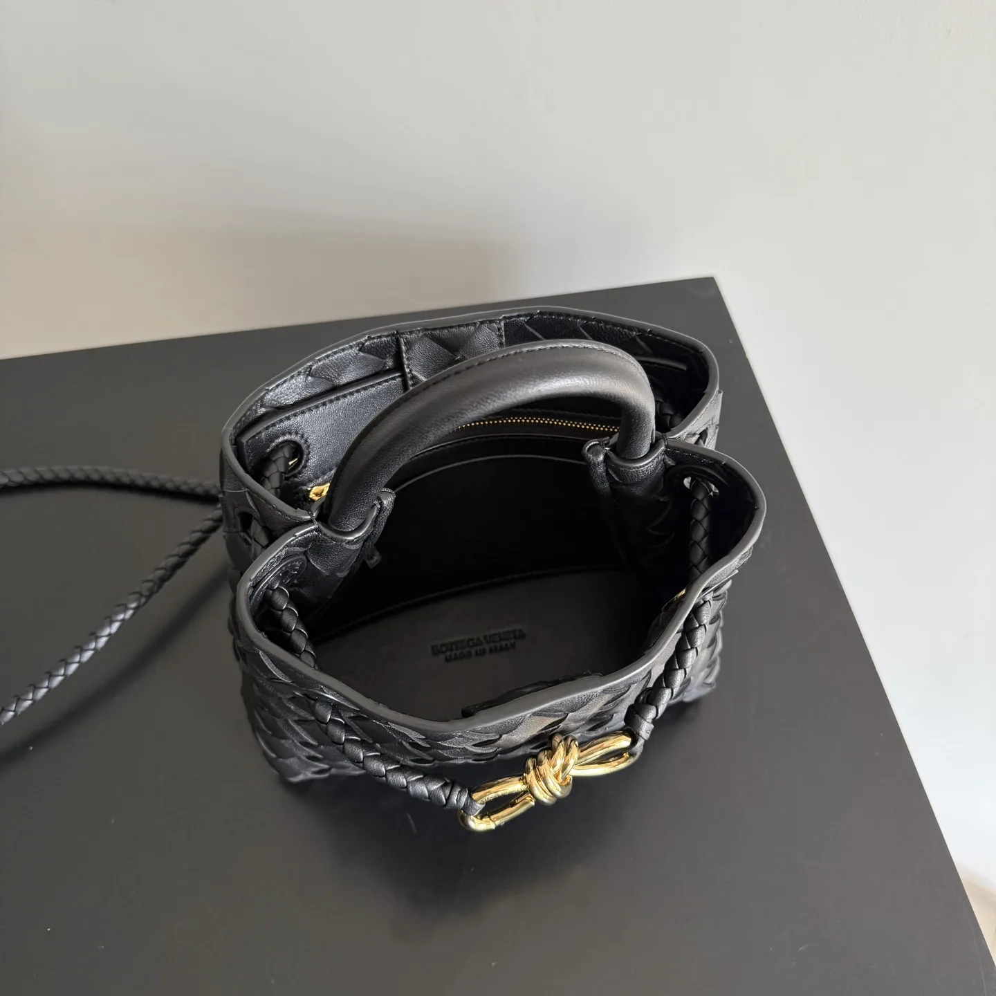 Bottega Veneta Andiamo Intrecciato Woven Leather Top Handle Bag product photo from LabelPicks