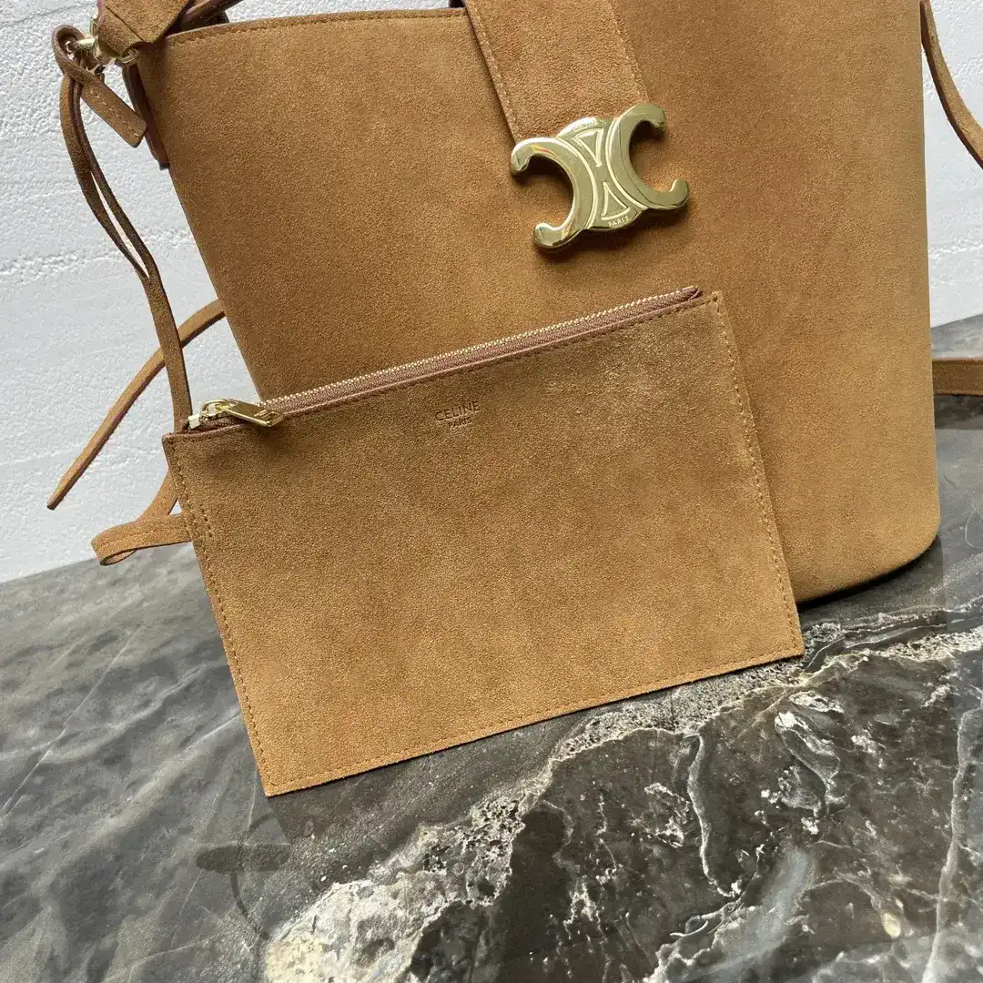 Celine Louise Gold Calfskin Bucket Bag product photo from LabelPicks