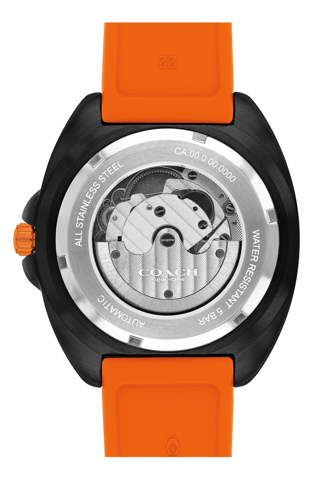 COACH Charter Silicone Strap Watch, 44.5mm