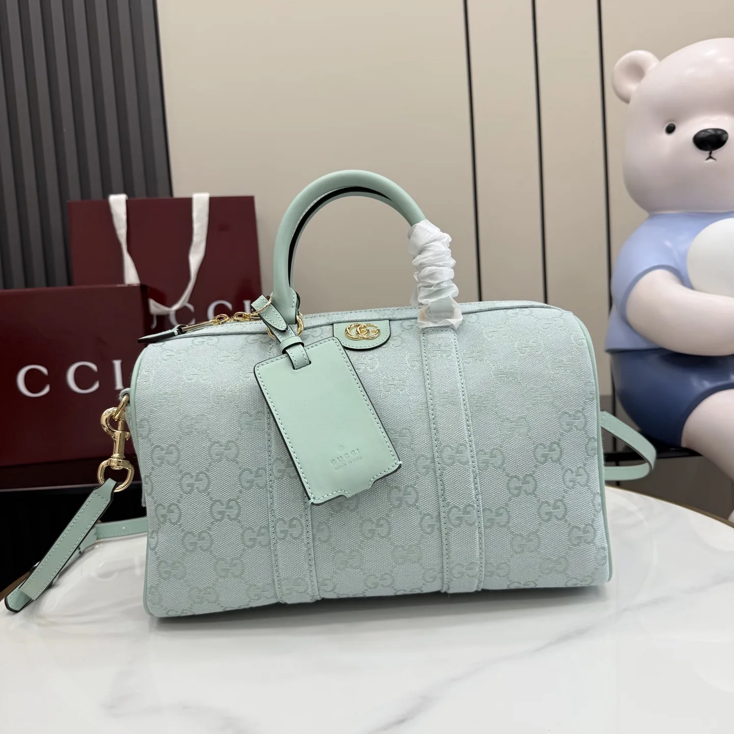 Gucci Blue Ophidia GG Supreme Canvas Top Handle Bag product photo from LabelPicks