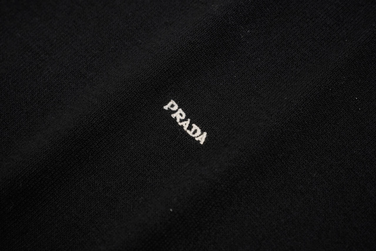 Prada Black Small Logo Wool-Blend Crewneck Sweater product photo from LabelPicks
