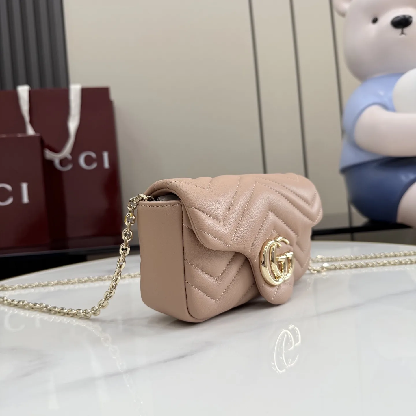 Gucci Pink Marmont GG Supreme Canvas Crossbody Bag product photo from LabelPicks