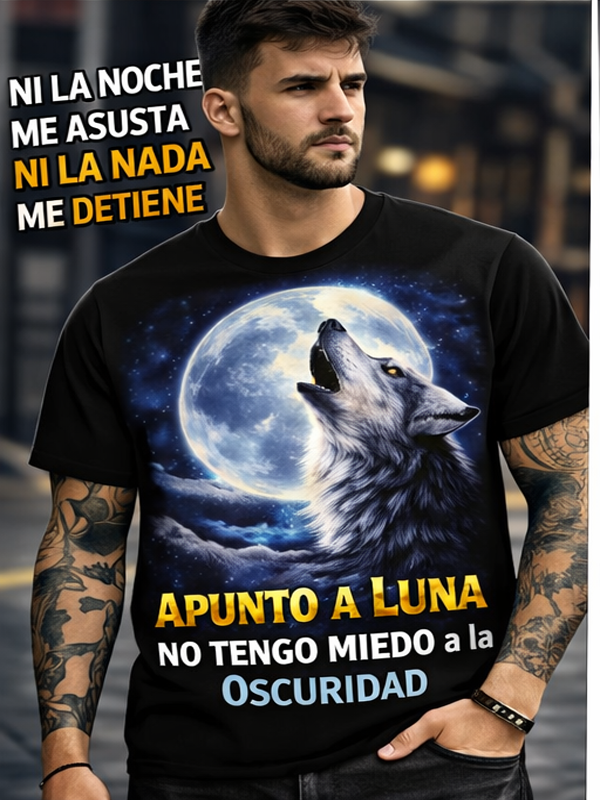 Remera Lobo Luna | Streetwear Dark Unisex