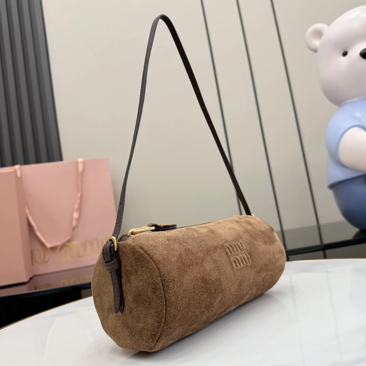Miu Miu Suede Leather Top Handle Bag product photo from LabelPicks