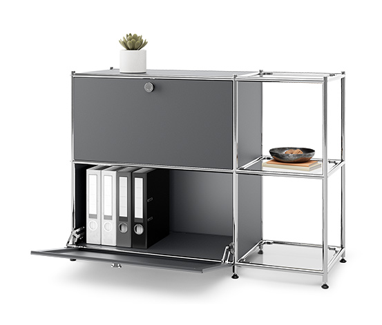 Sideboard Metall »CN3« mit 2 Klappenfächern, grau