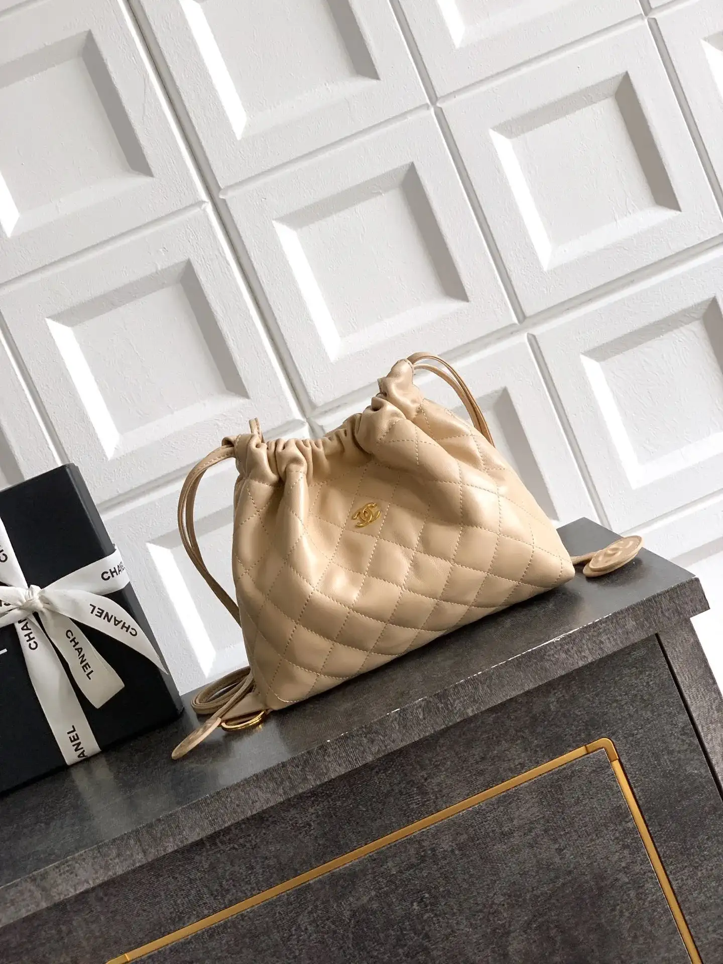 Chanel Black Quilted Leather Bucket Bag product photo from LabelPicks