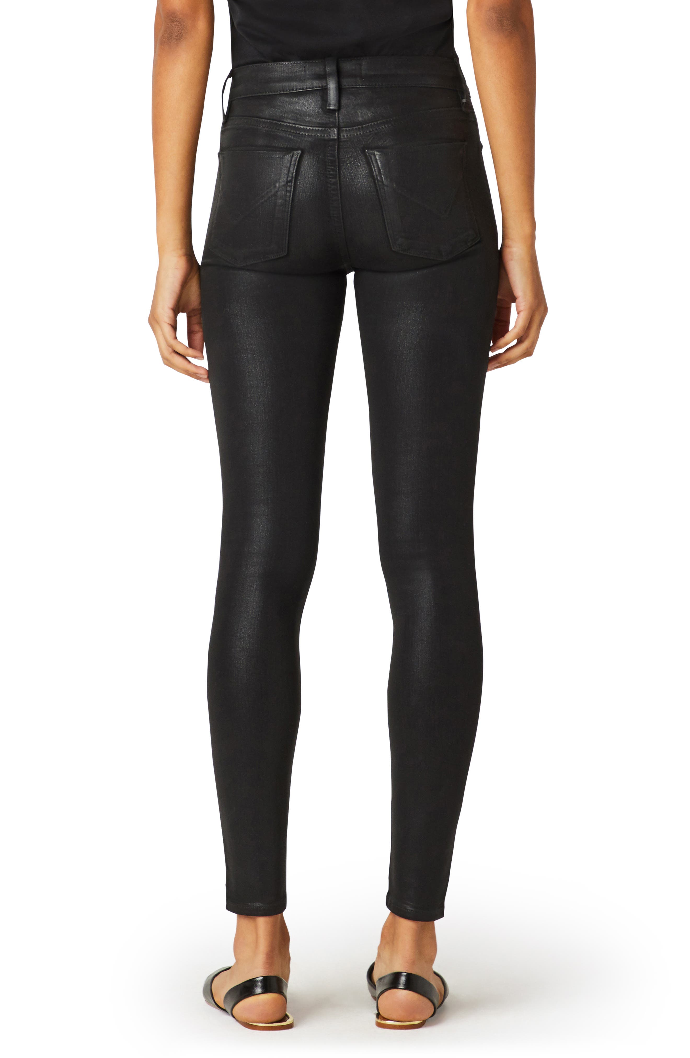 Hudson Jeans Barbara Coated High Waist Ankle Skinny Jeans