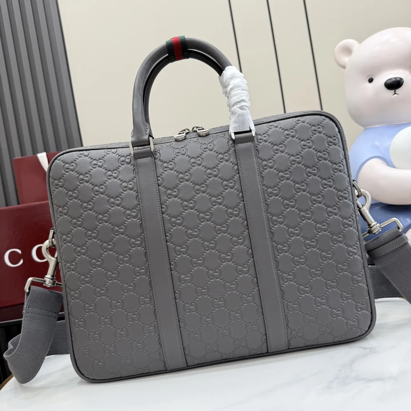 Gucci Grey Smooth Leather Tote Bag product photo from LabelPicks