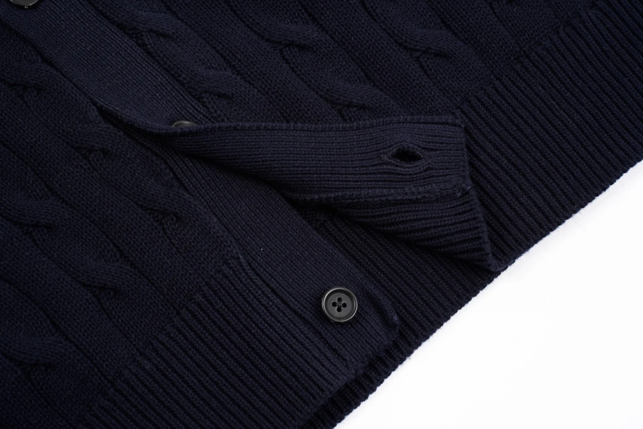 Ralph Lauren Navy Pony Embroidered Cable Knit Shirt product photo from LabelPicks
