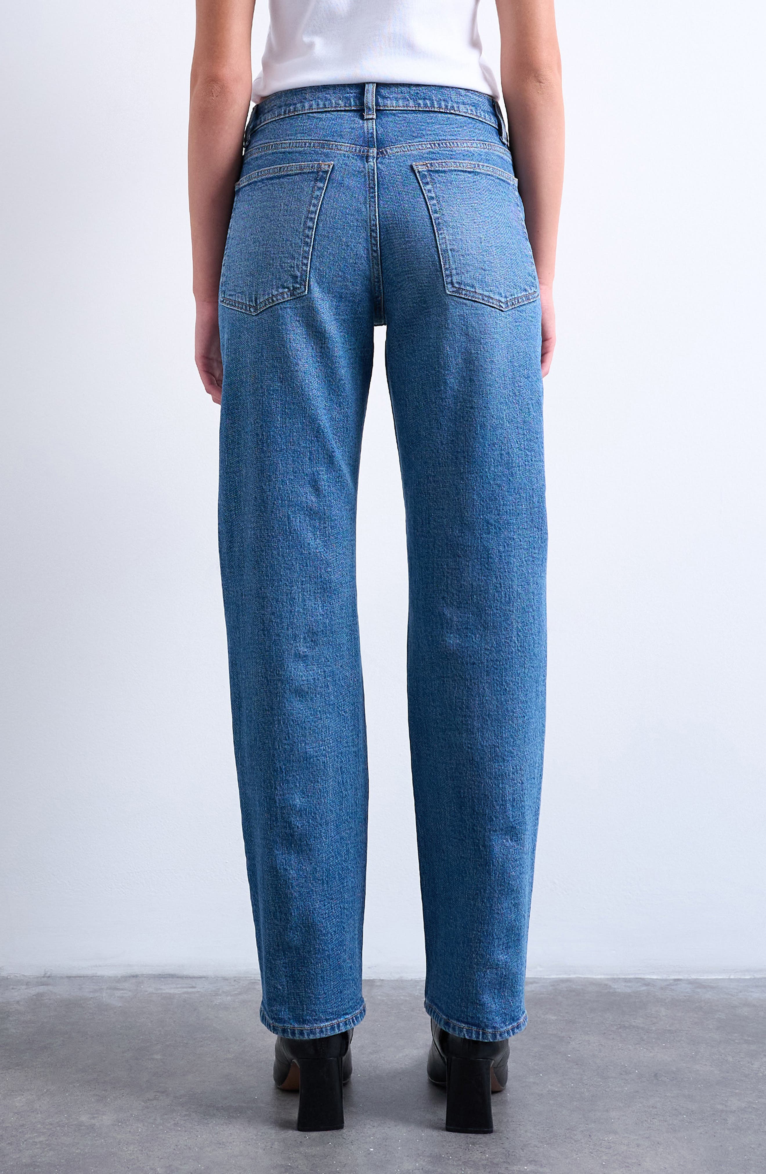 Topshop Orson Mid Rise Straight Leg Jeans