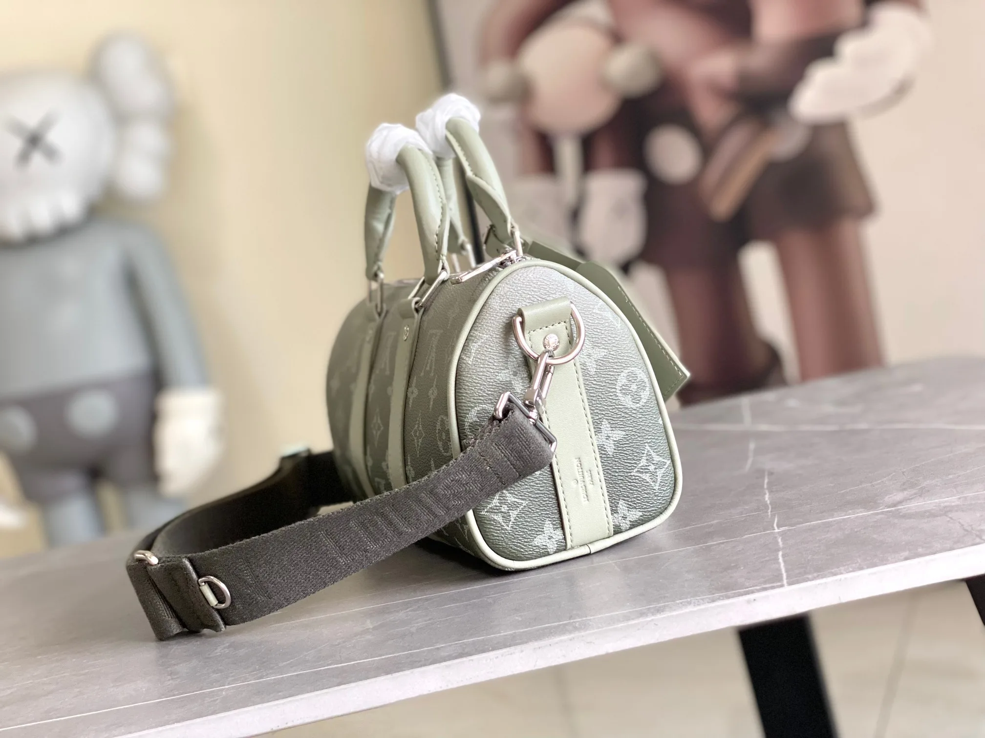 Louis Vuitton Keepall Green Canvas and Leather Tote Bag product photo from LabelPicks