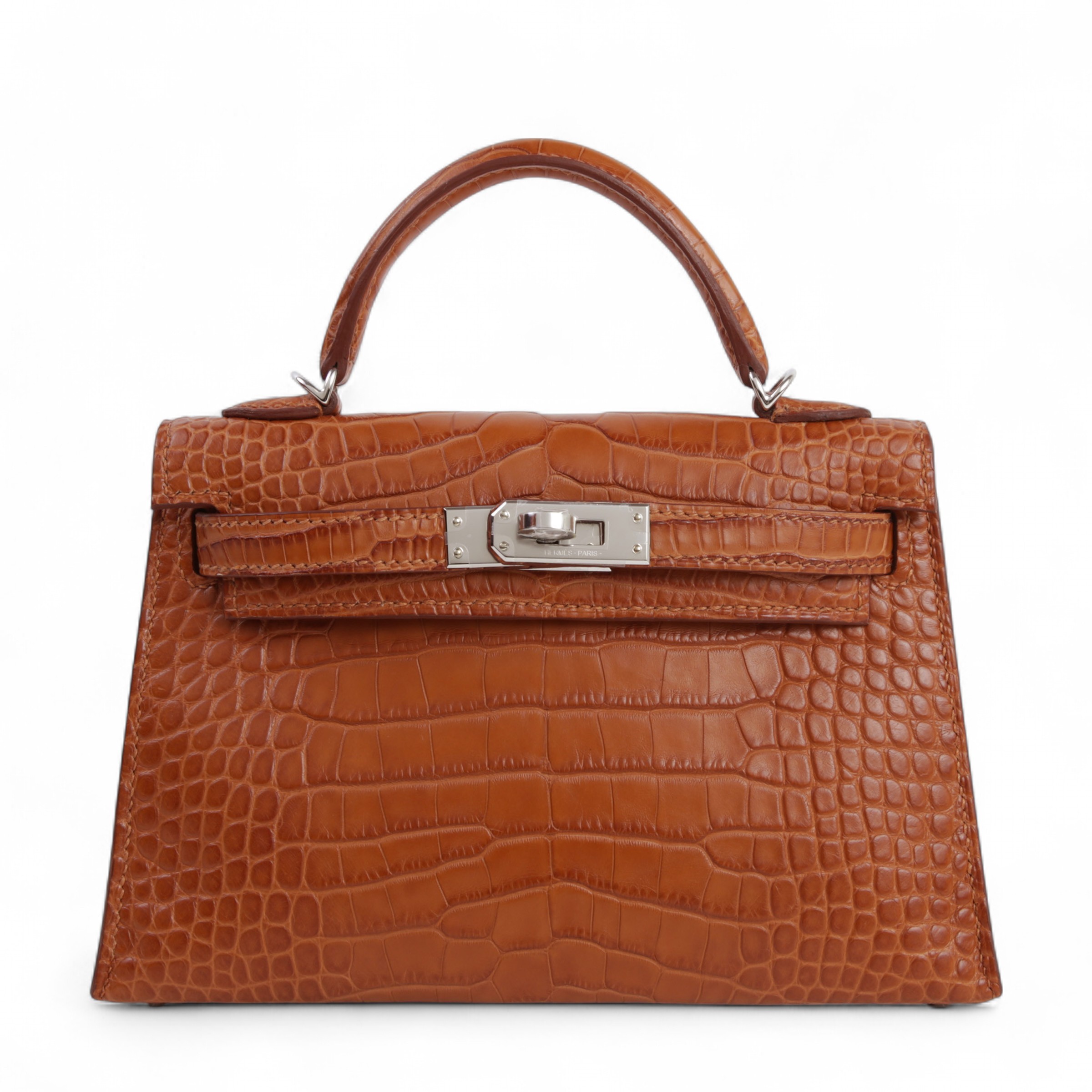 HERMÈS short-nosed crocodile Kelly 25 handbag