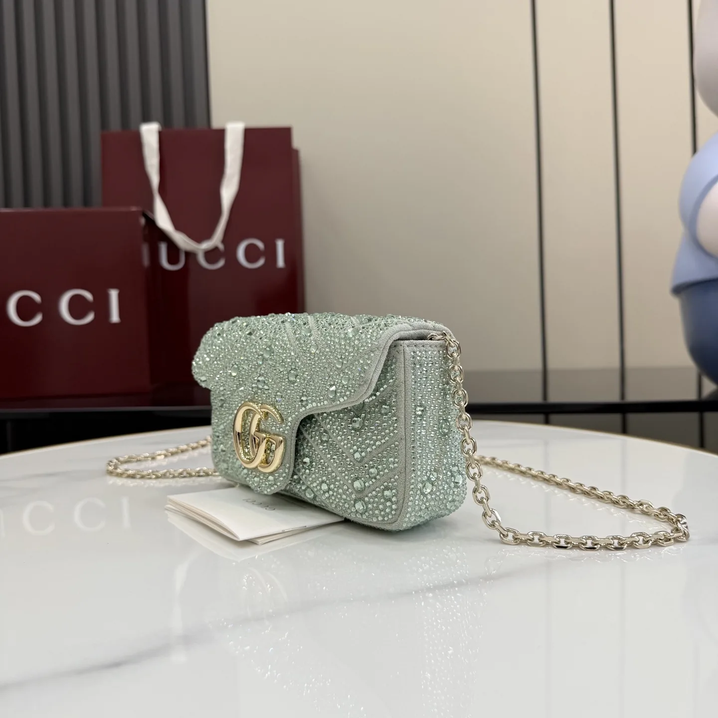 Gucci Green Marmont GG Supreme Canvas Crossbody Bag product photo from LabelPicks