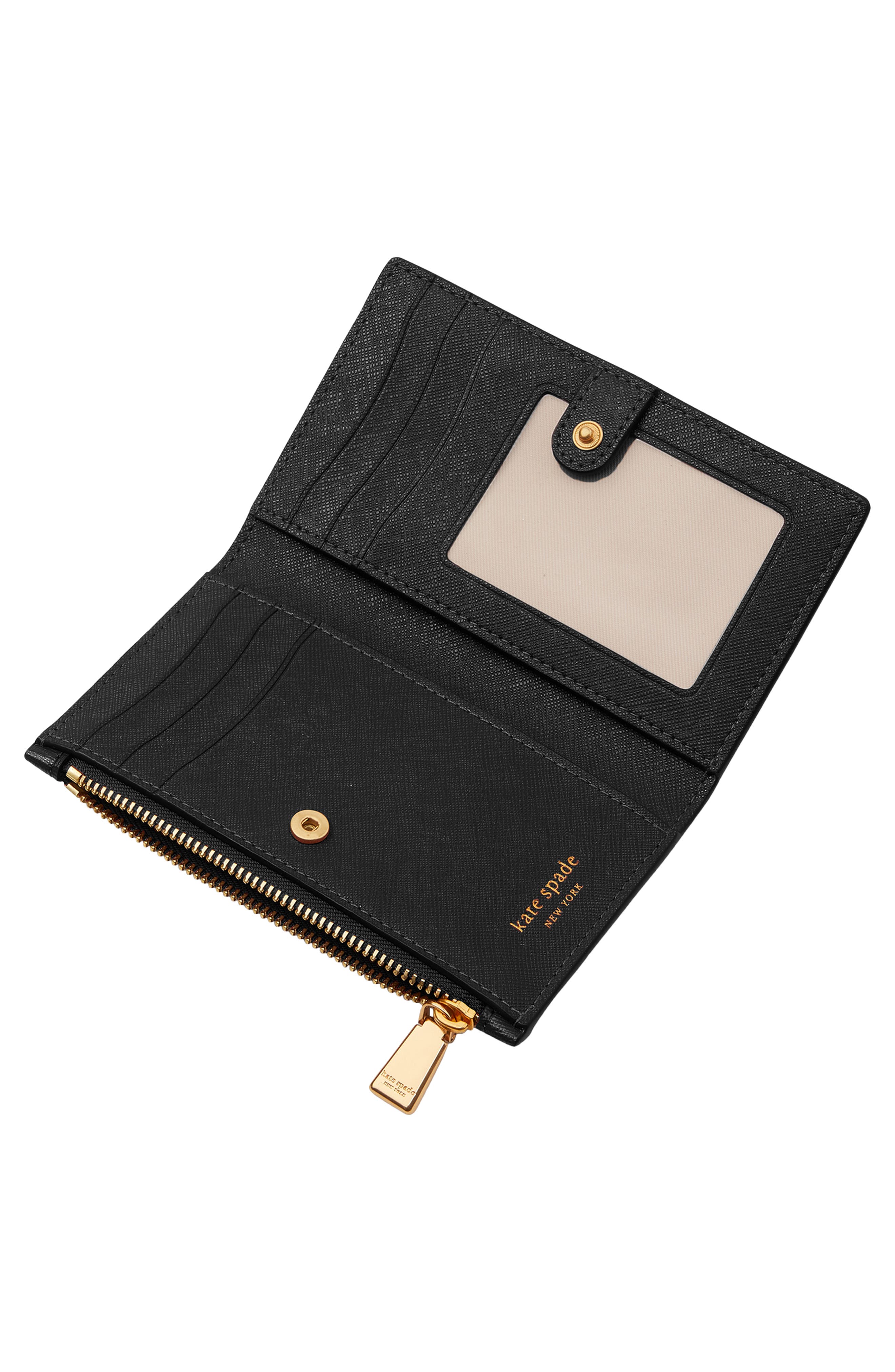 Kate Spade New York morgan bow small slim leather bifold wallet