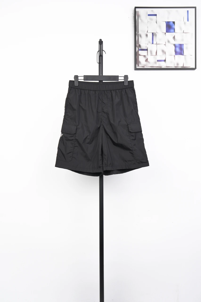 Prada Black Re-Nylon Drawstring Shorts with Triangle Logo product photo from LabelPicks